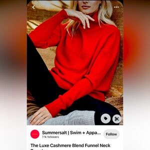 Summersalt The Luxe Cashmere Blend Funnel Neck Sweater